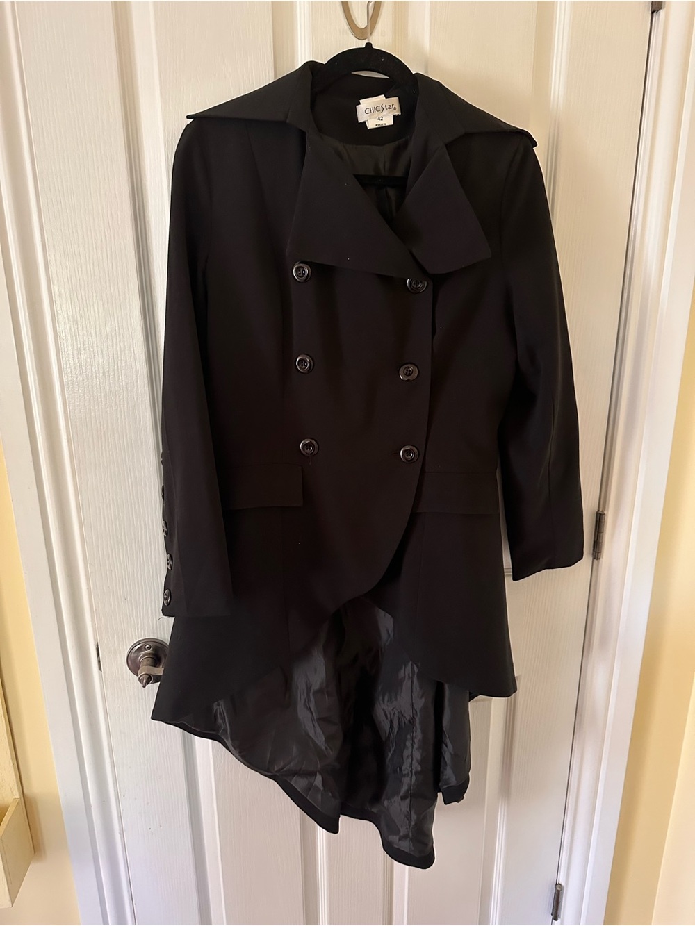 CHIC STAR Black Women's Victorian Gothic Trench Coat XL